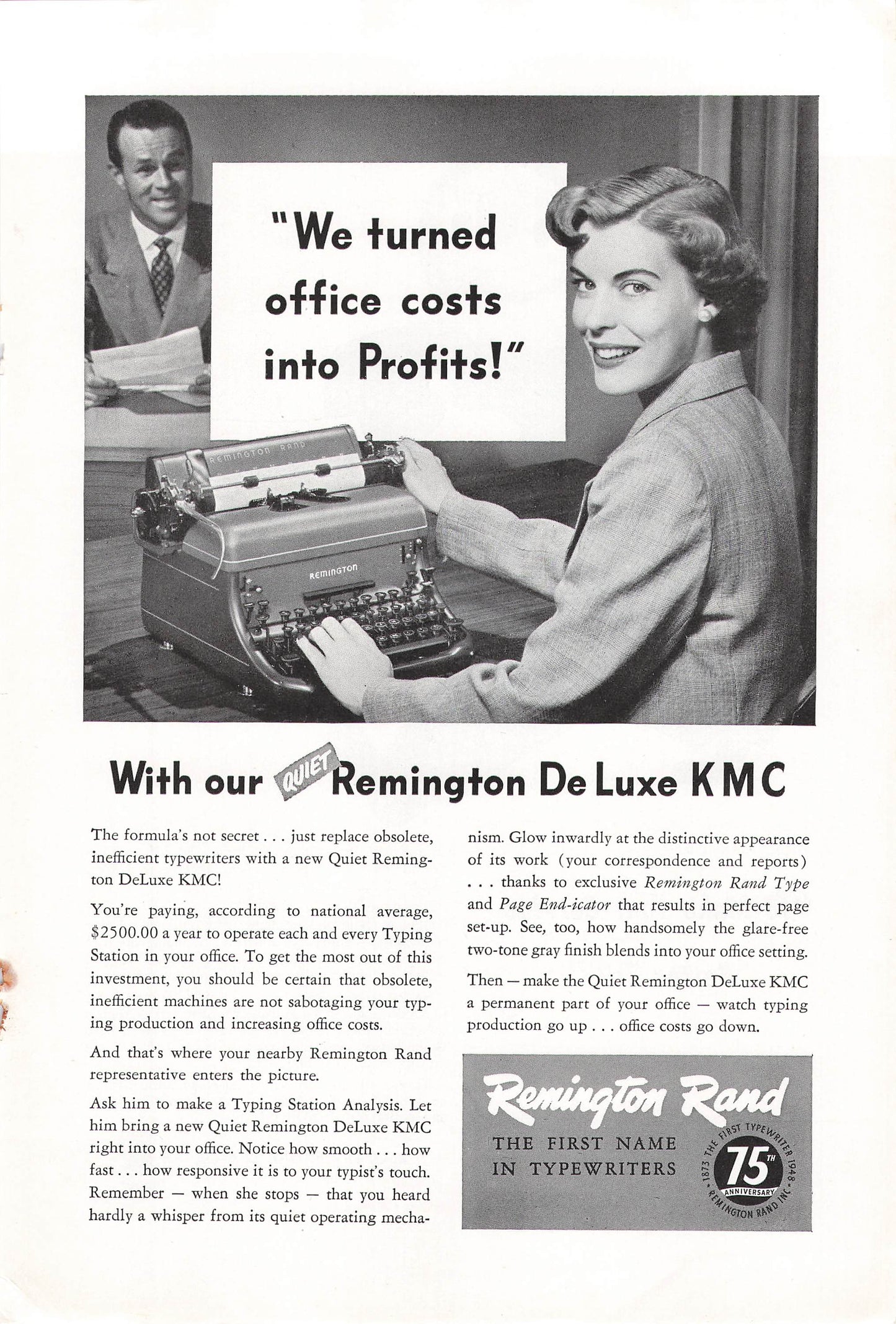 Remington De Luxe Typewriter 1948