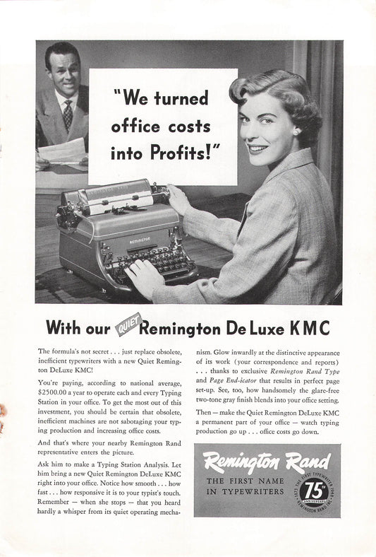 Remington De Luxe Typewriter 1948