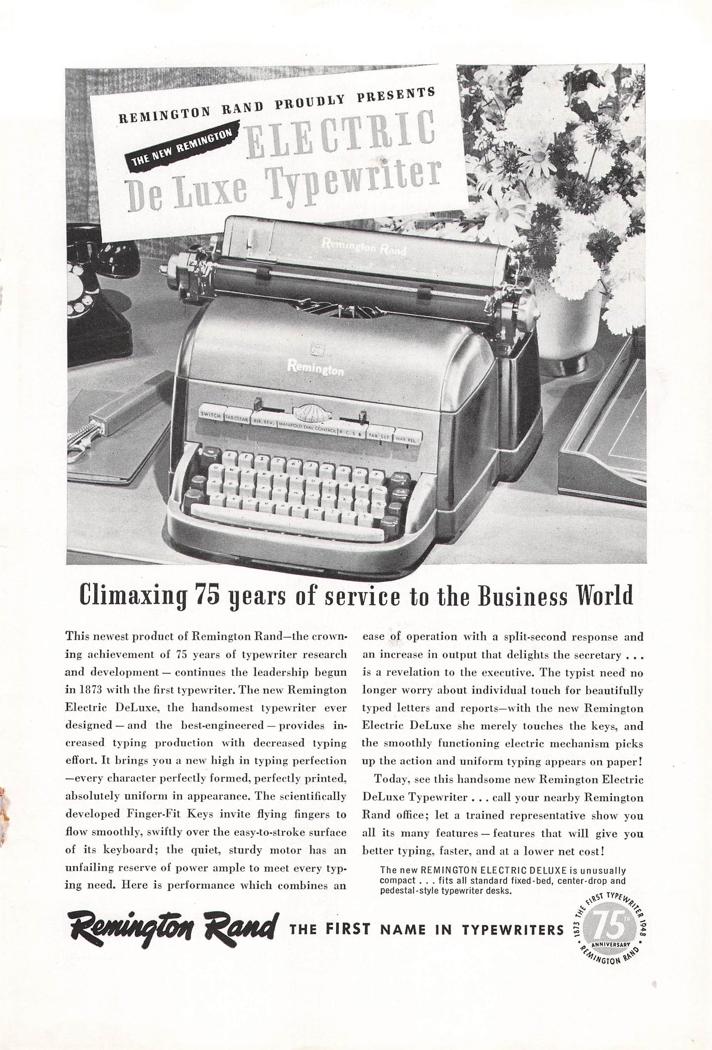Remington Rand Electric Typewriter 1948