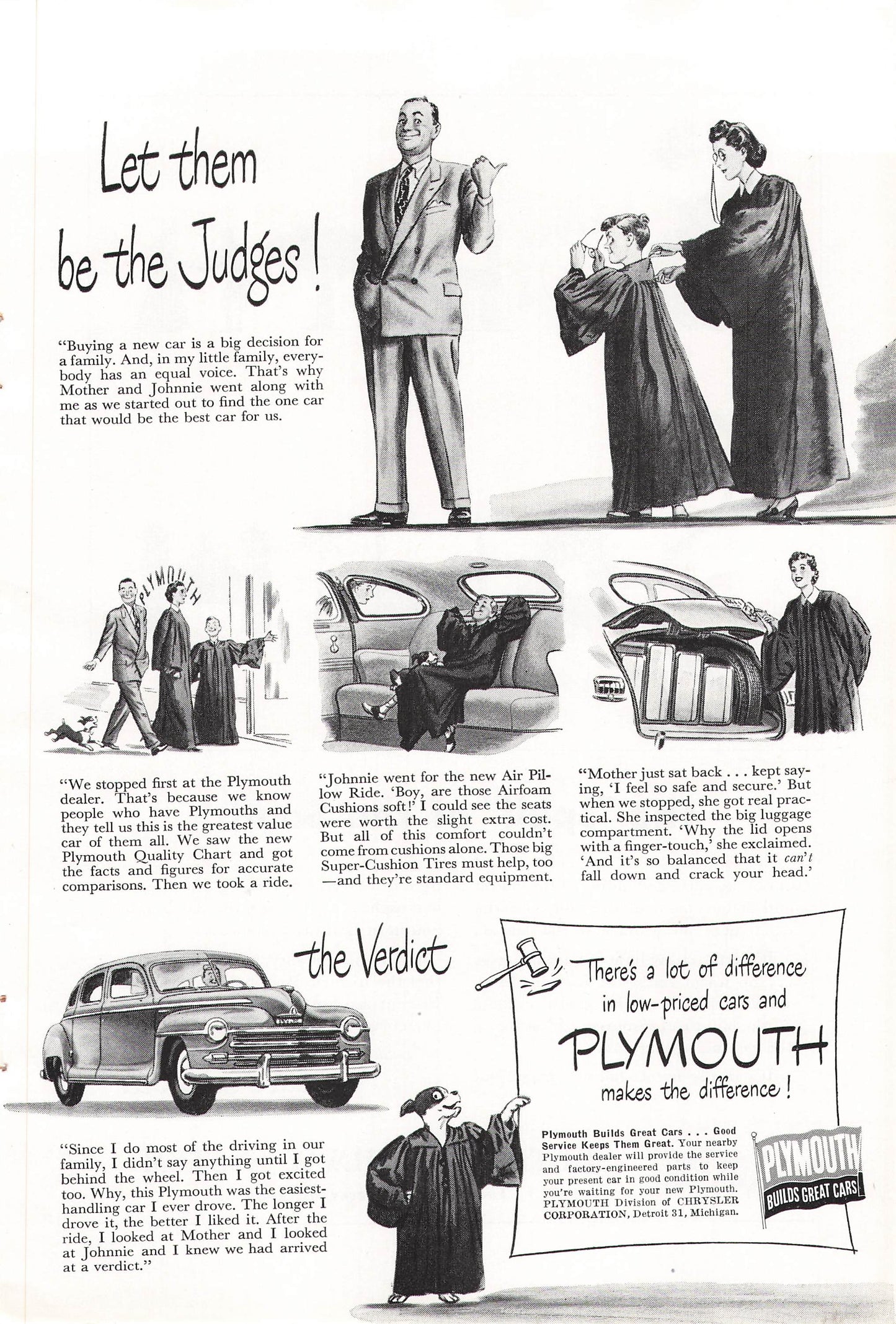 Plymouth Automobiles "Let them be the judges" 1948