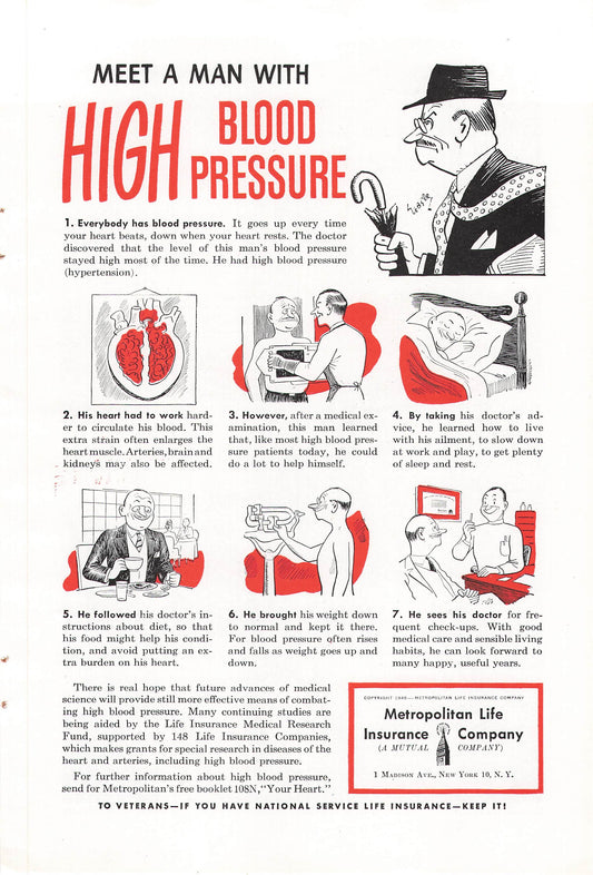 Metropolitan Life Insurance Blood Pressure 1948