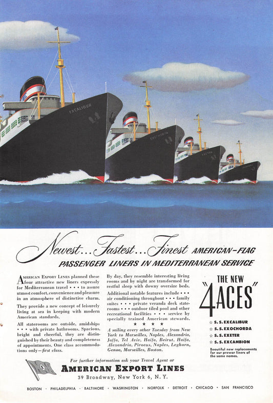 American Export Lines "New 4 Aces" 1948
