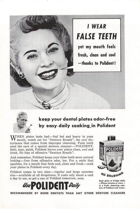 Polident "False teeth" 1948