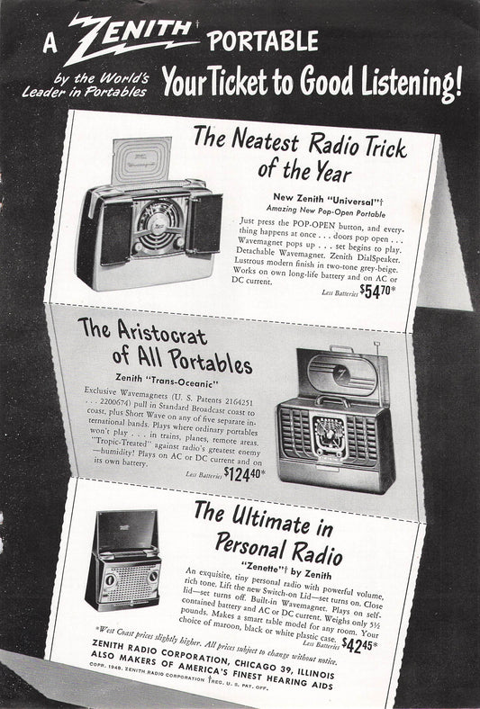Zenith Portables 1948