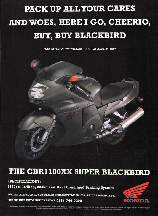Honda CBR1100XX Super Blackboard 1996