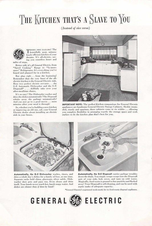 General Electric Dishwasher & Disposal 1948
