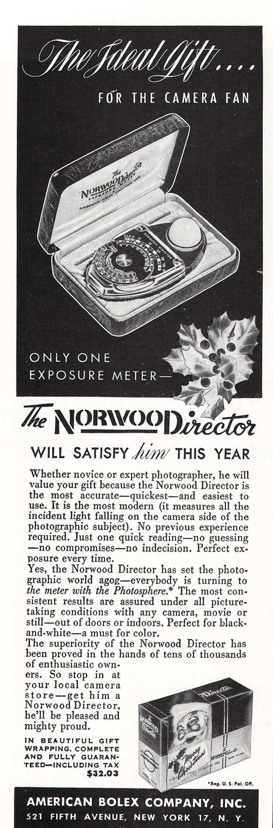 Bolex Norwood Director Light Meter 1948