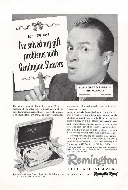 Remington Contour 6 Electric Shavers Bob Hope 1948