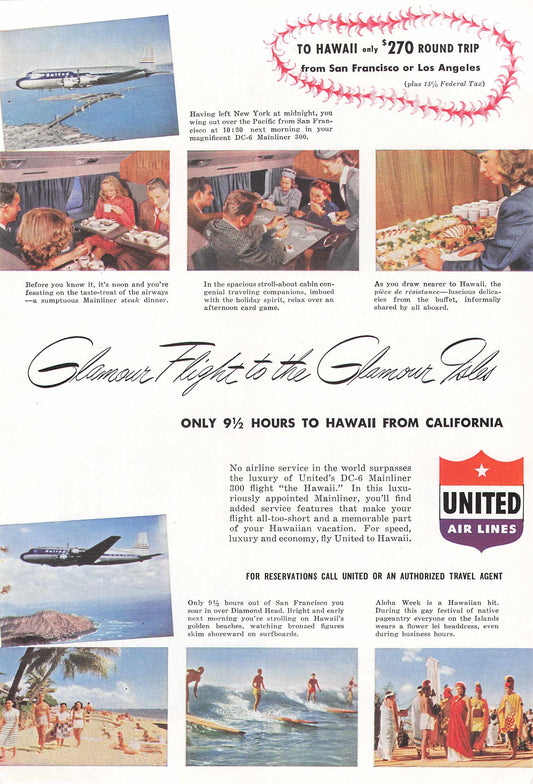 United Air Lines "Glamour Flight" 1949