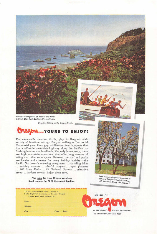 Oregon "Yours to enjoy!" 1948