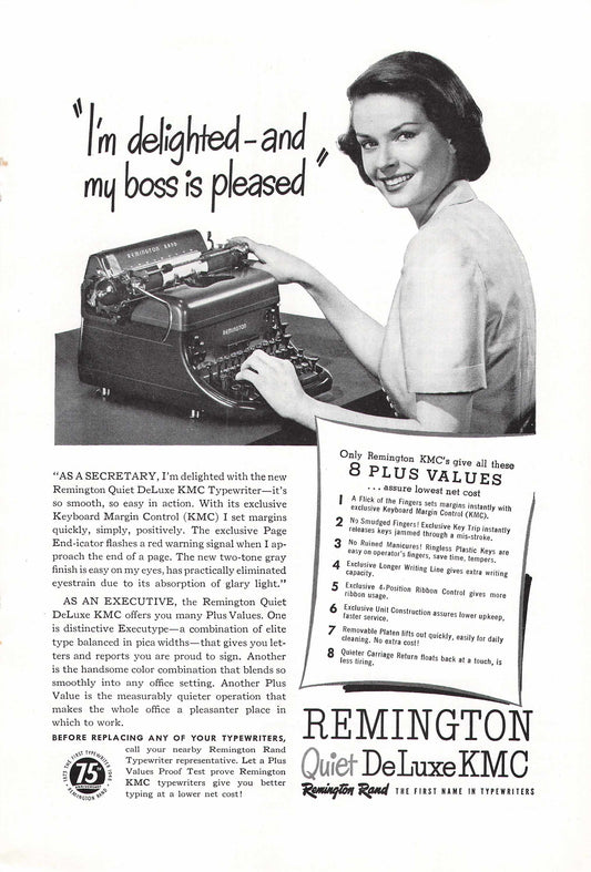 Remington Quiet Deluxe KMC Typewriter 1948
