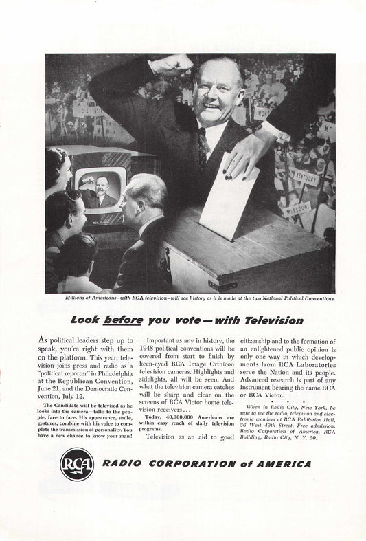 RCA Election Cadidates Televised 1948
