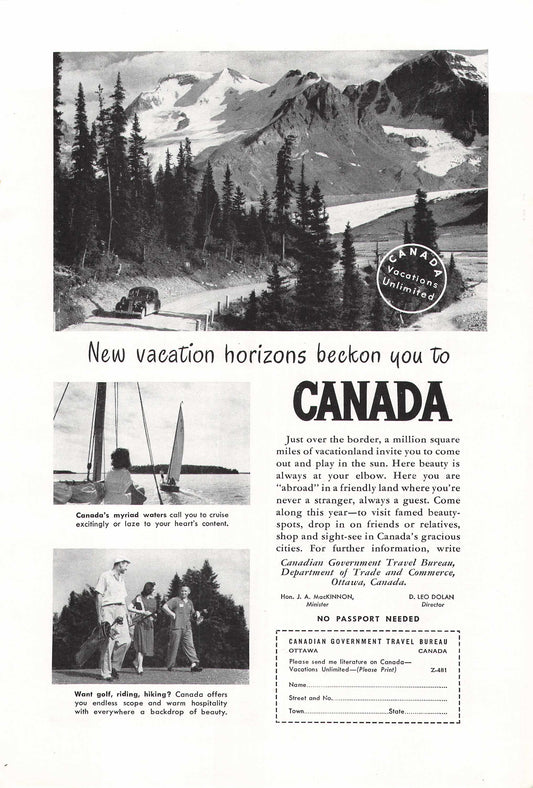 Canada "New Vacation Horizons" 1948