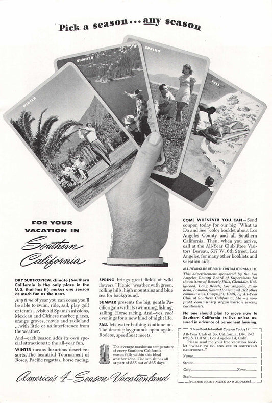 Southern California "Pick a Season" 1948