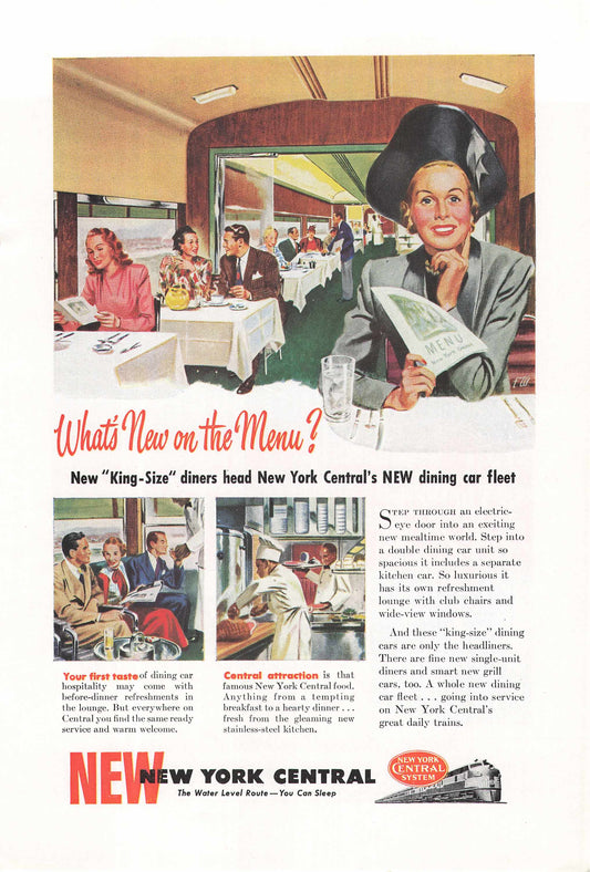 New York Central System King-Size Diners 1948