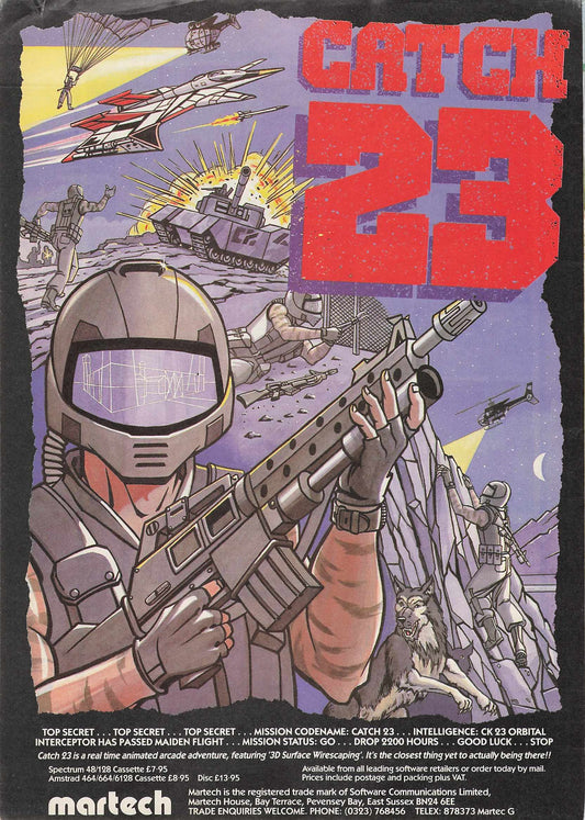Catch 23 Video Game original advert 1986