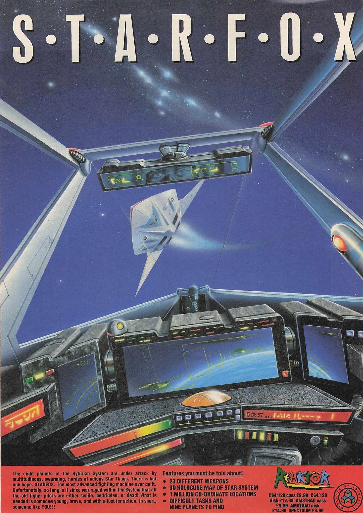 Starfox Video Game Original Advert 1987