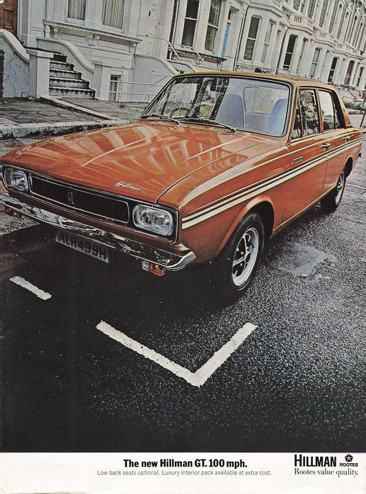Rootes Hillman GT.100mph Advert 1970