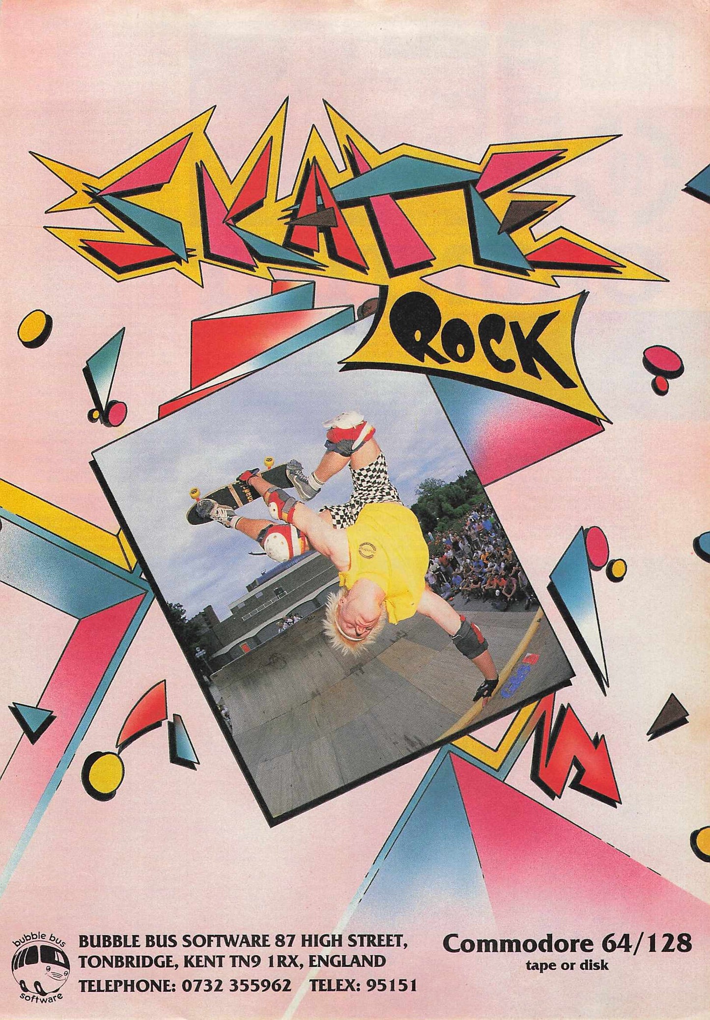 Skate Rock Video Game Original Advert 1986