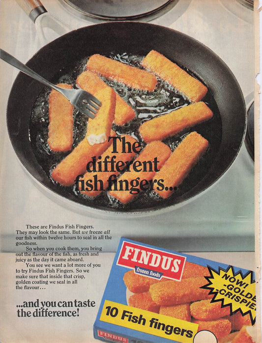 Original printed advert for Findus Fish Fingers