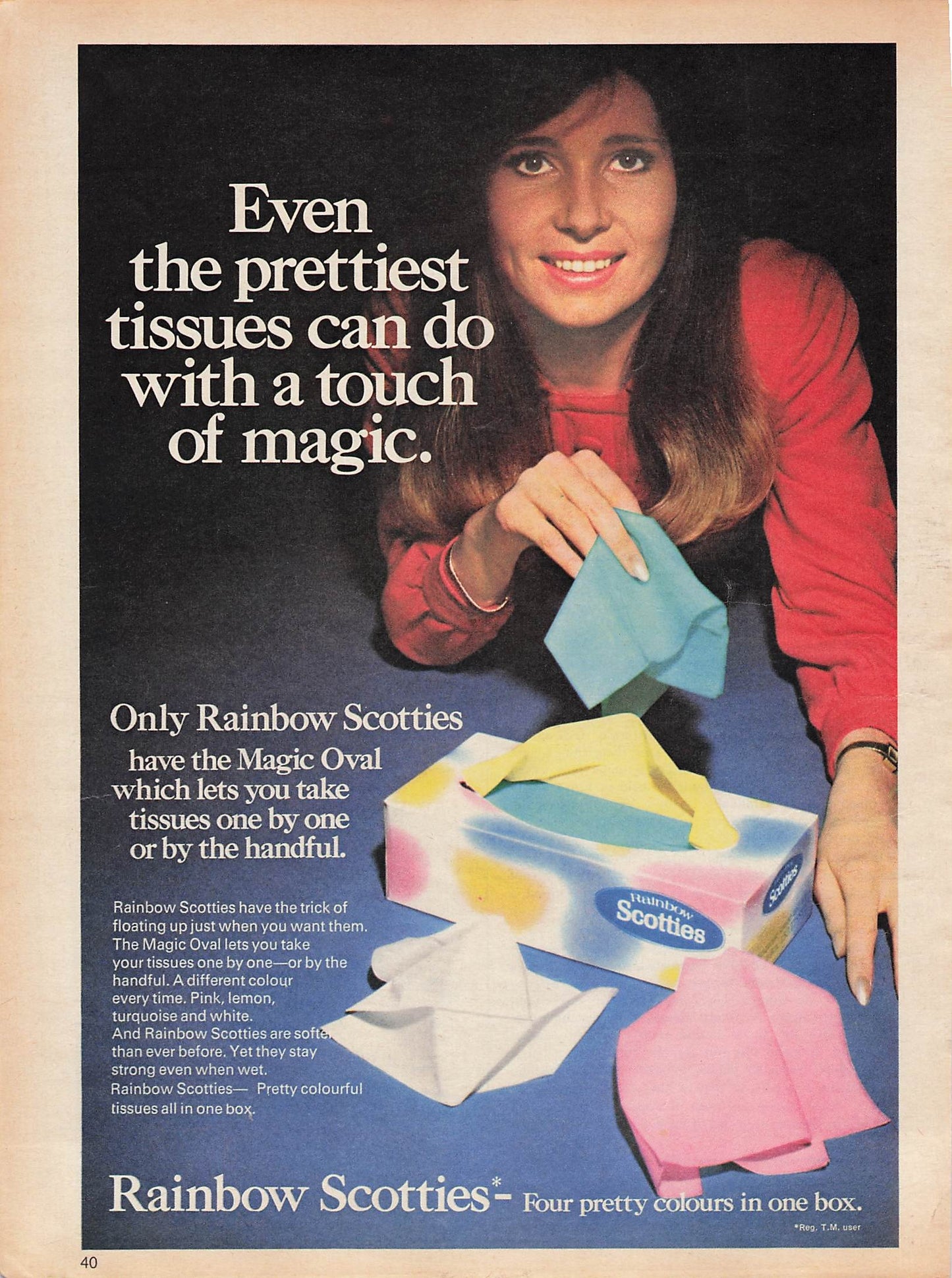 Original printed advert for Rainbow Scotties from 1969