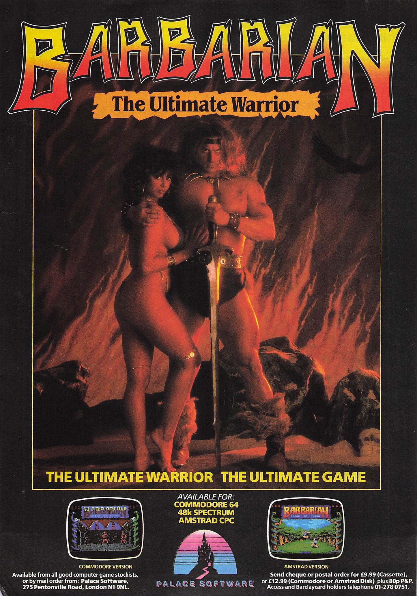 Original printed advert for Barbarian from 1987