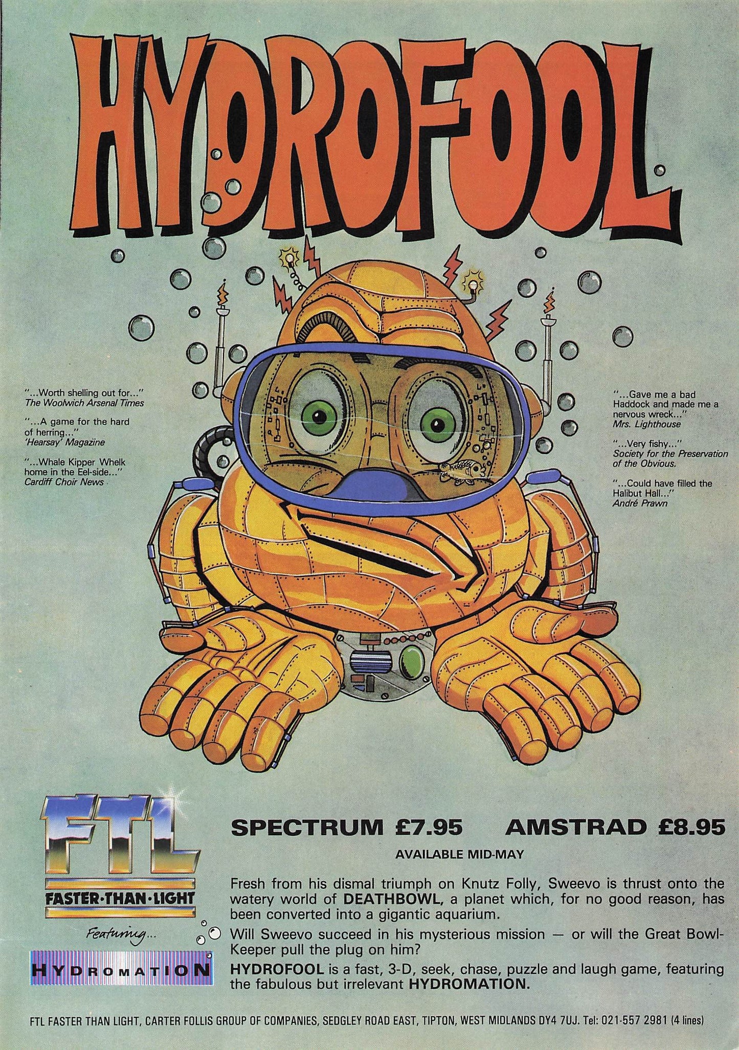 Original printed advert for Hydrofool from 1987