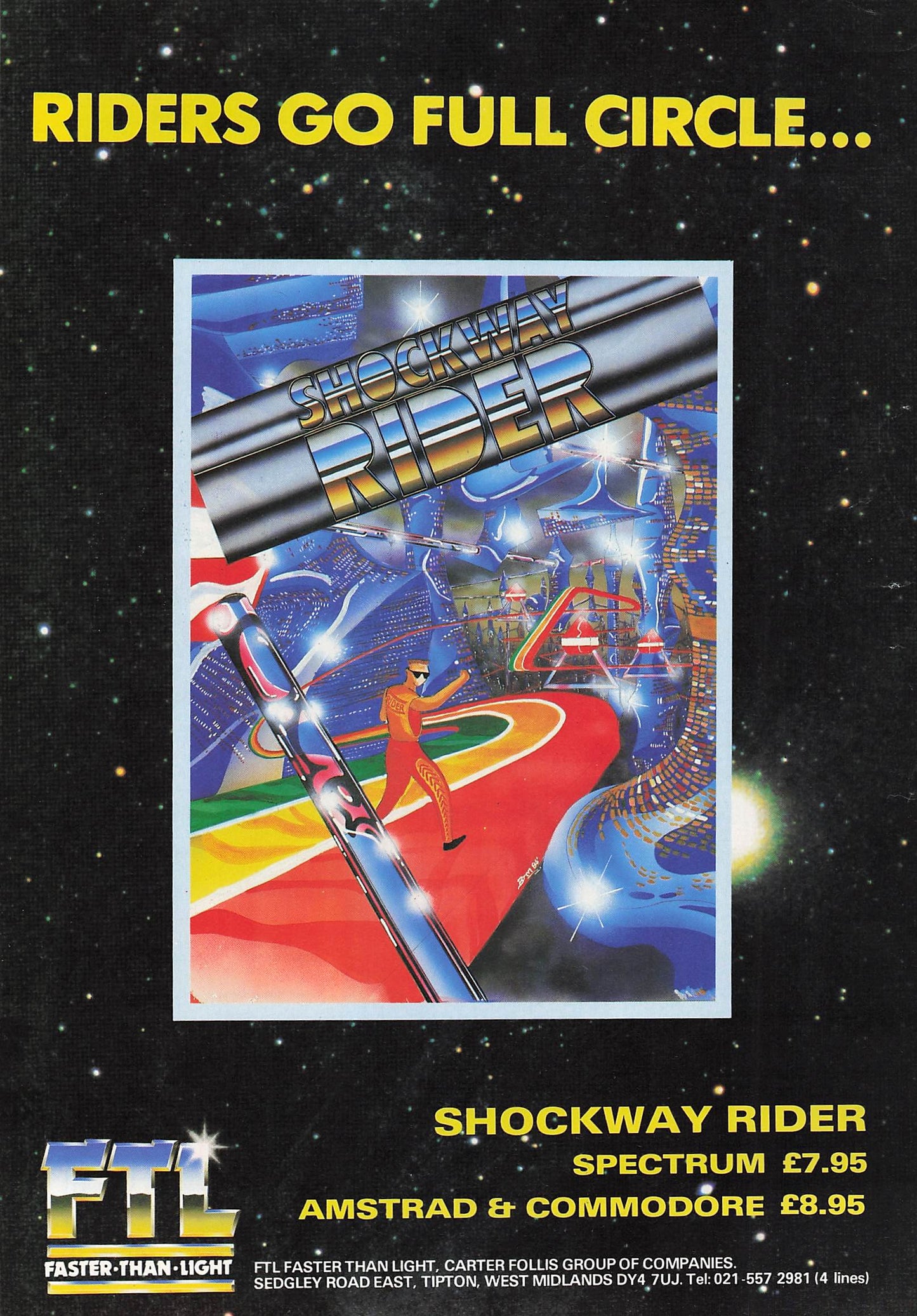 Original printed advert for Shockway Rider from 1986