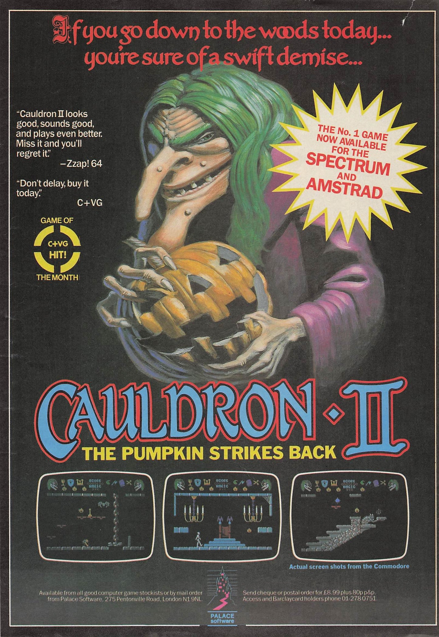 Original printed advert for Cauldron II from 1986