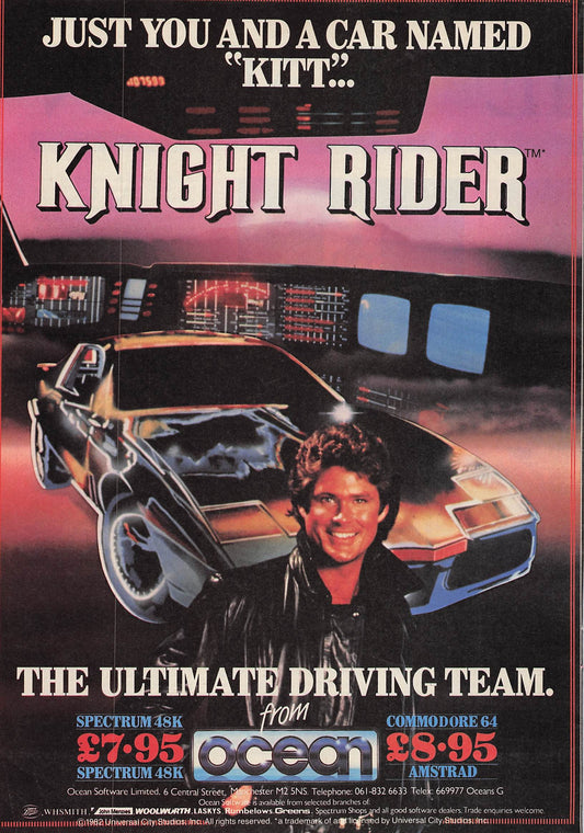 Original printed advert for Knight Rider from 1986