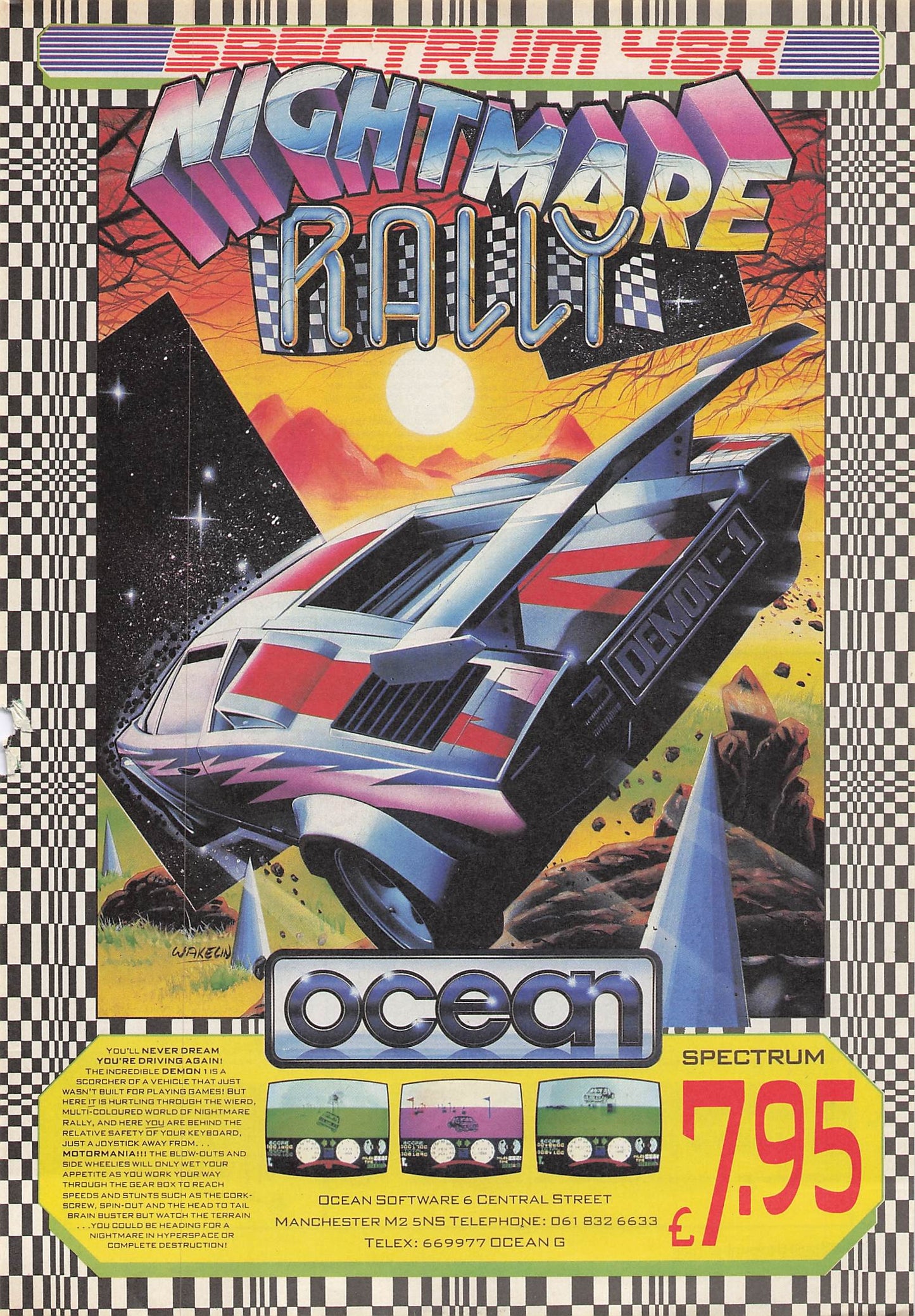 Original printed advert for Nightmare Rally from 1986