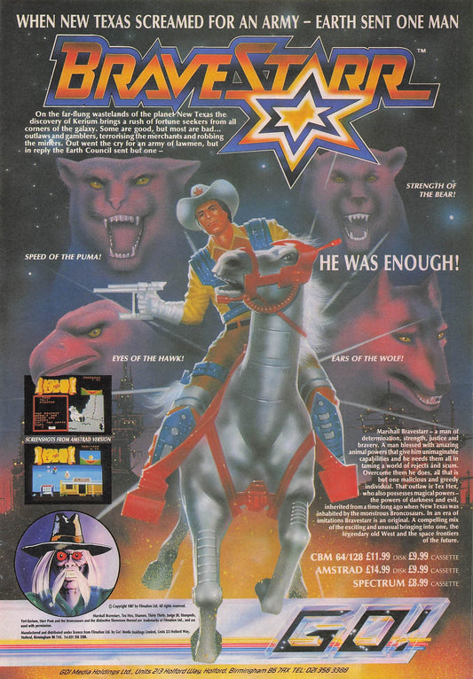 Original printed advert for Bravestarr from 1987