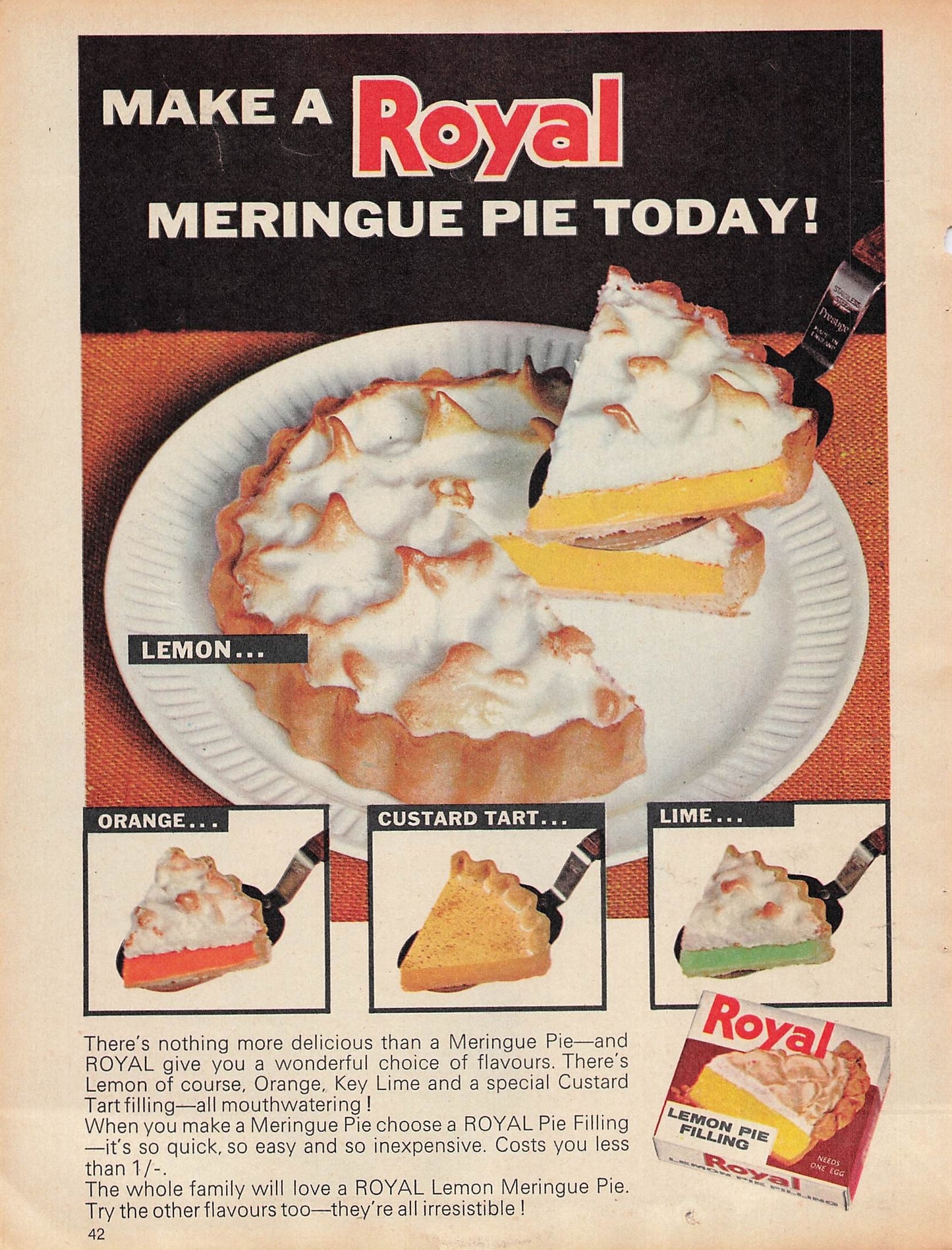 Original printed advert for Toyal Meringue from 1969