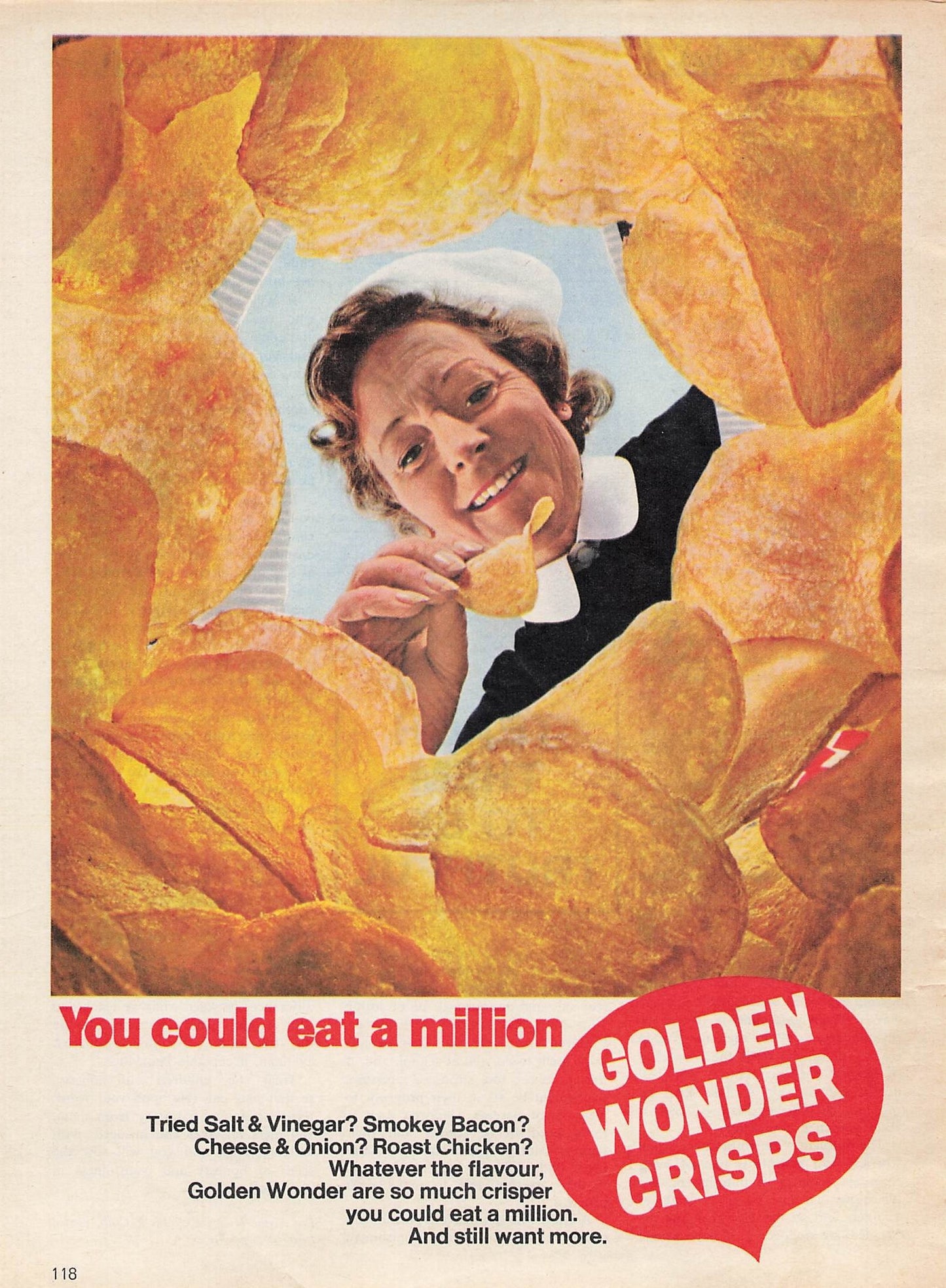 Original printed advert for Golden Wonder Crisps from 1969