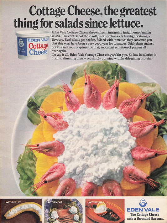 Original printed advert for Eden Vale Cottage Cheese