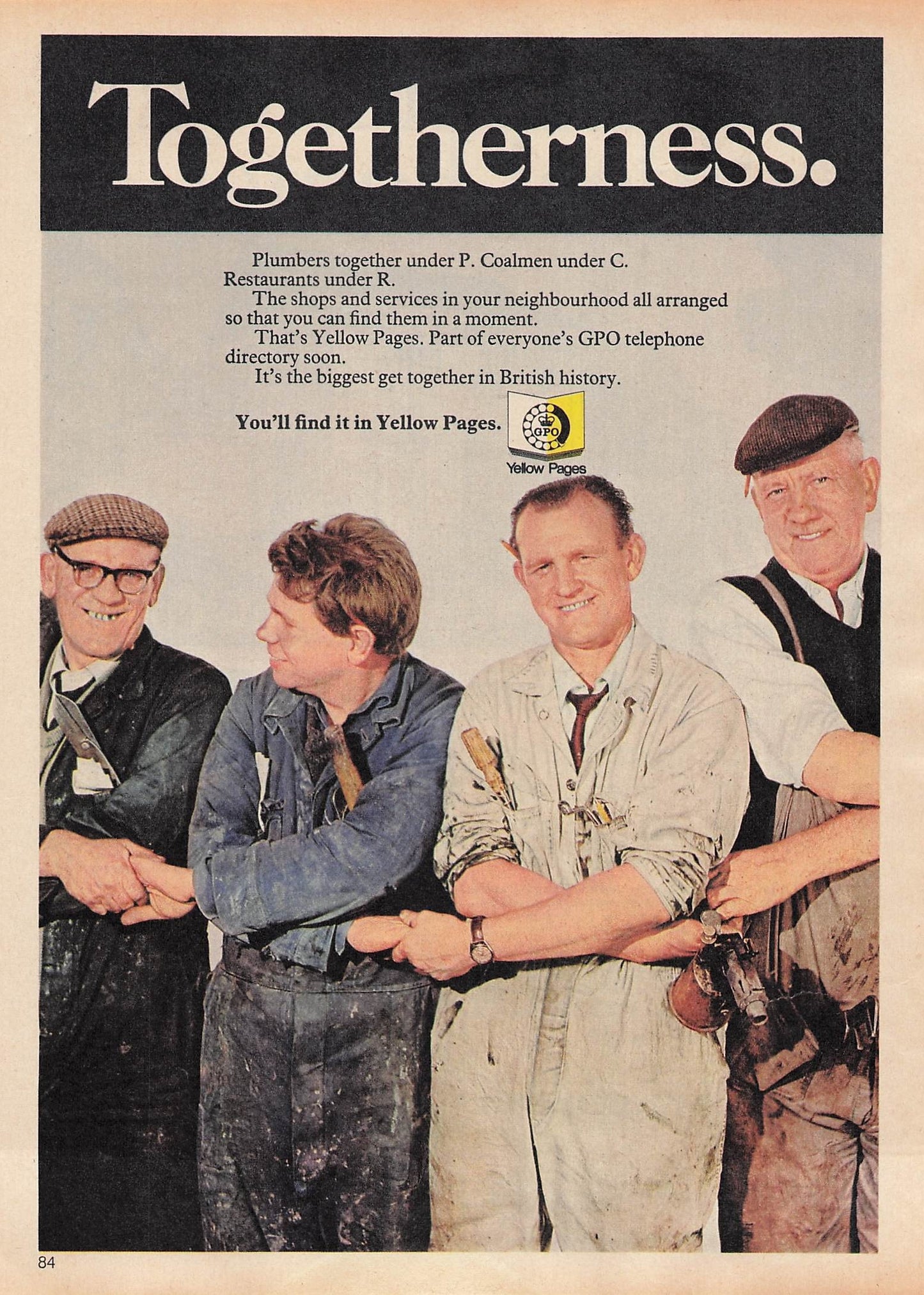 Original printed advert for Yellow Pages from 1969