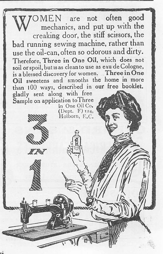 Original Small printed advert for Three in One Oil 1911