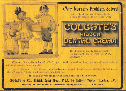 Original small printed advert for Colgate's Dental Cream 1911