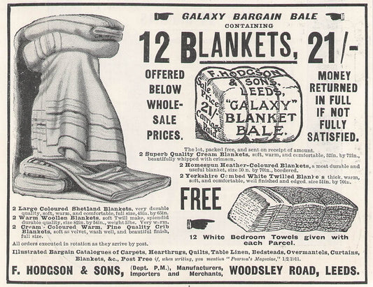 Original small printed advert for F. Hodgson & Sons 1911