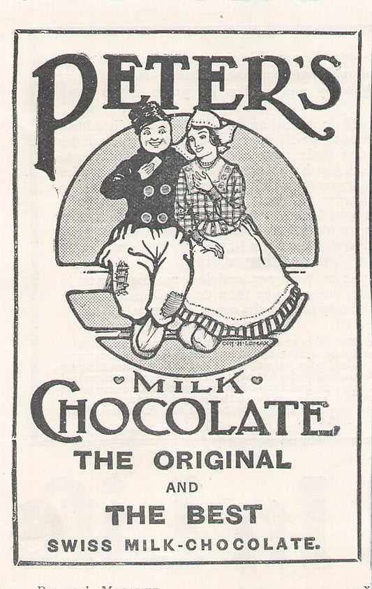 Original small printed advert for Peter's Chocolates from 1906