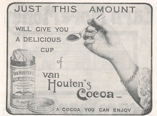 Original small printed advert for Van Houten's Cocoa 1906