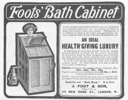 Original small printed advert for Foots' Bath Cabinet 1906