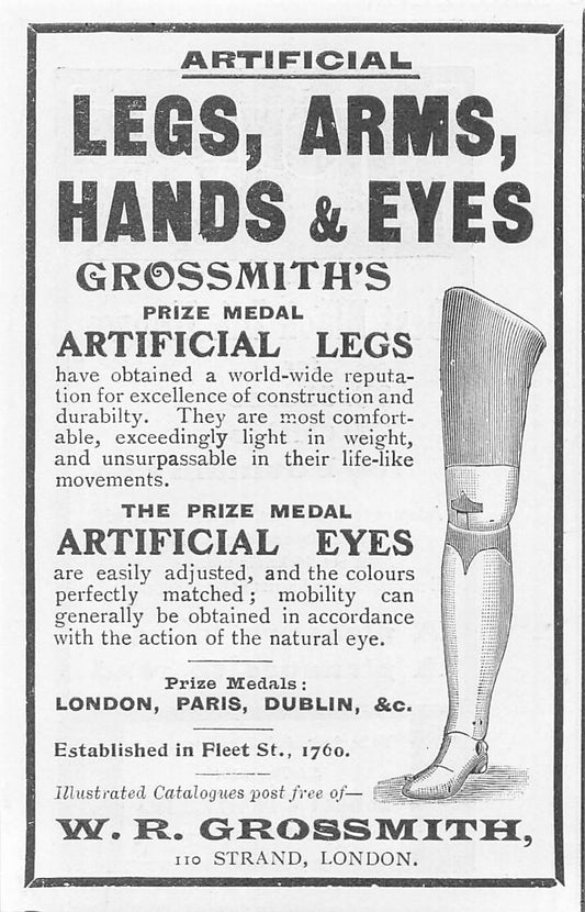 Original small printed advert for W. R. Grossmith 1906
