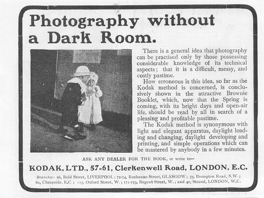 Original small printed advert for Kodak 1906