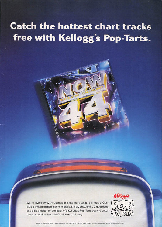 Original printed advert for Kellogg's Pop Tarts/Now 44 1999