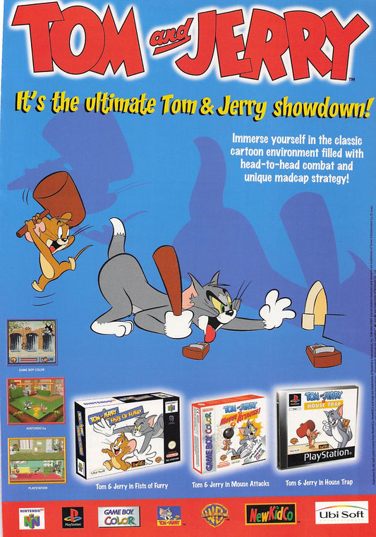 Original printed advert for Tom and Jerry Video Games 2001