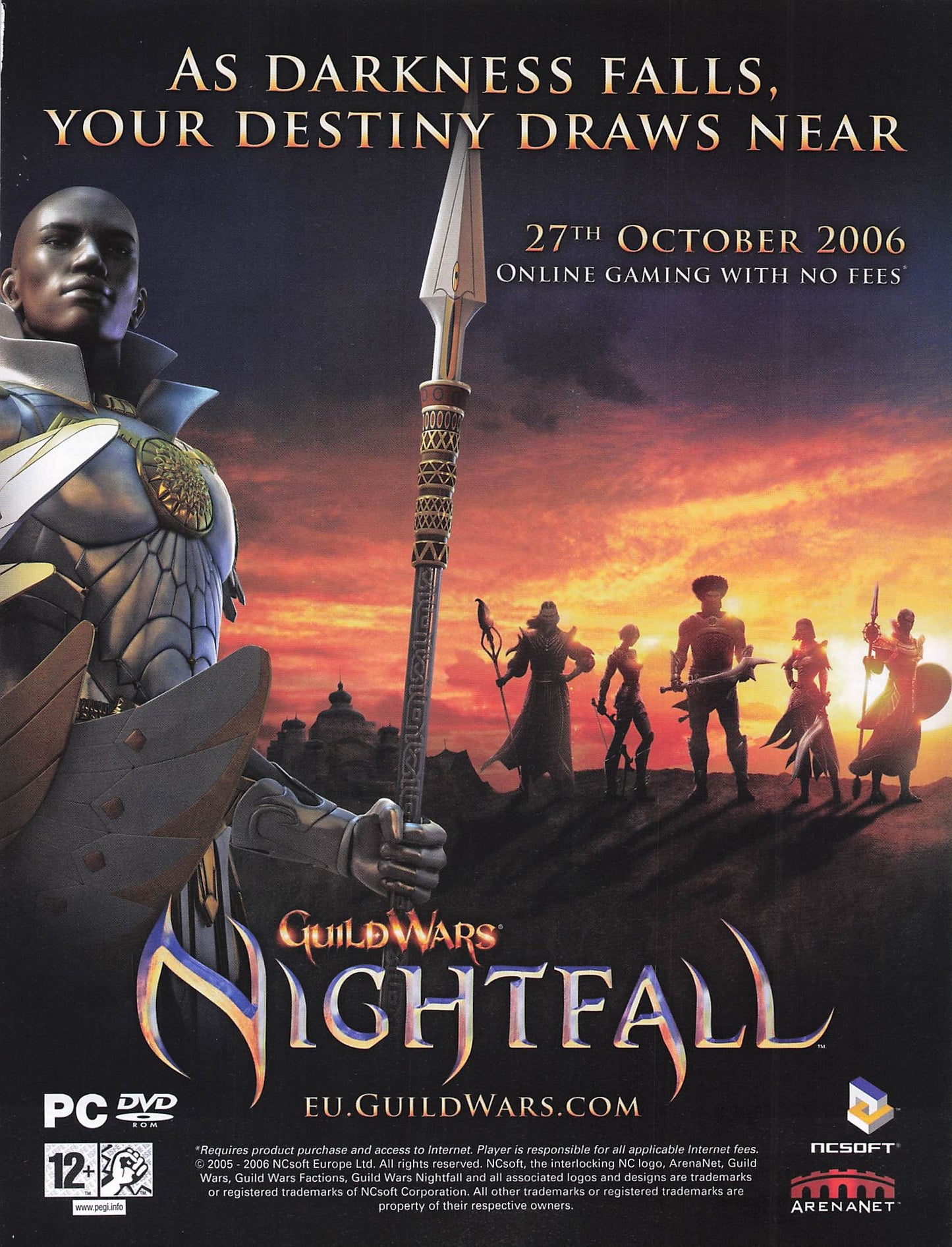 Original printed advert for Guild Wars Nightfall 2006