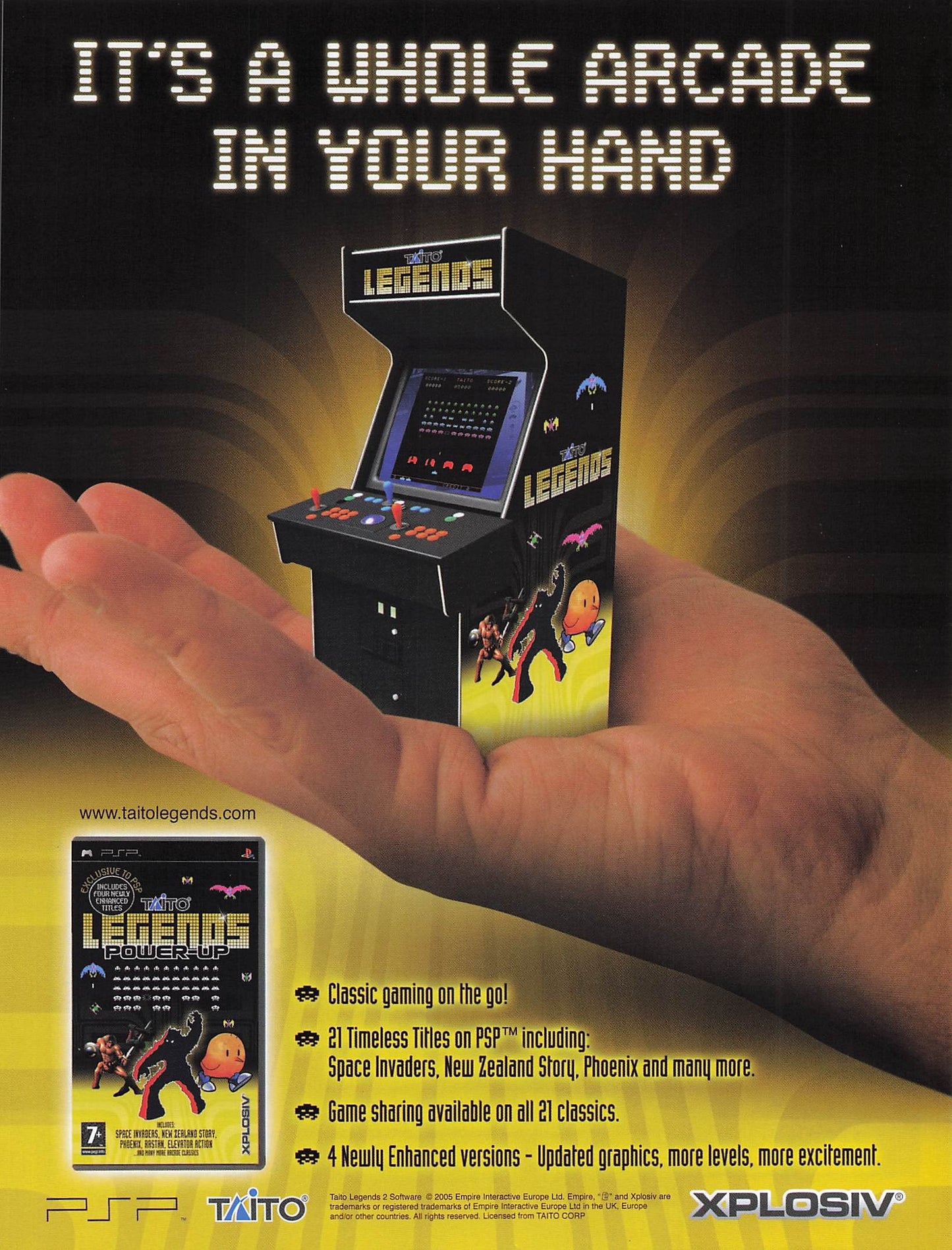 Original printed advert for Taito Legends PSP 2006