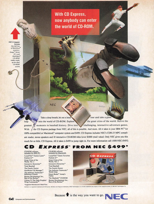 Original printed advert for NEC CD Express 1992