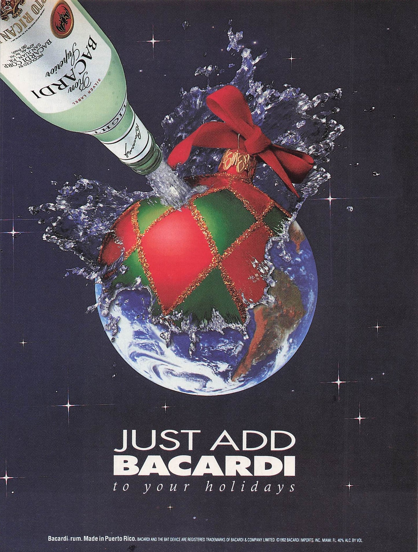 Original printed advert for Bacardi Holidays 1992